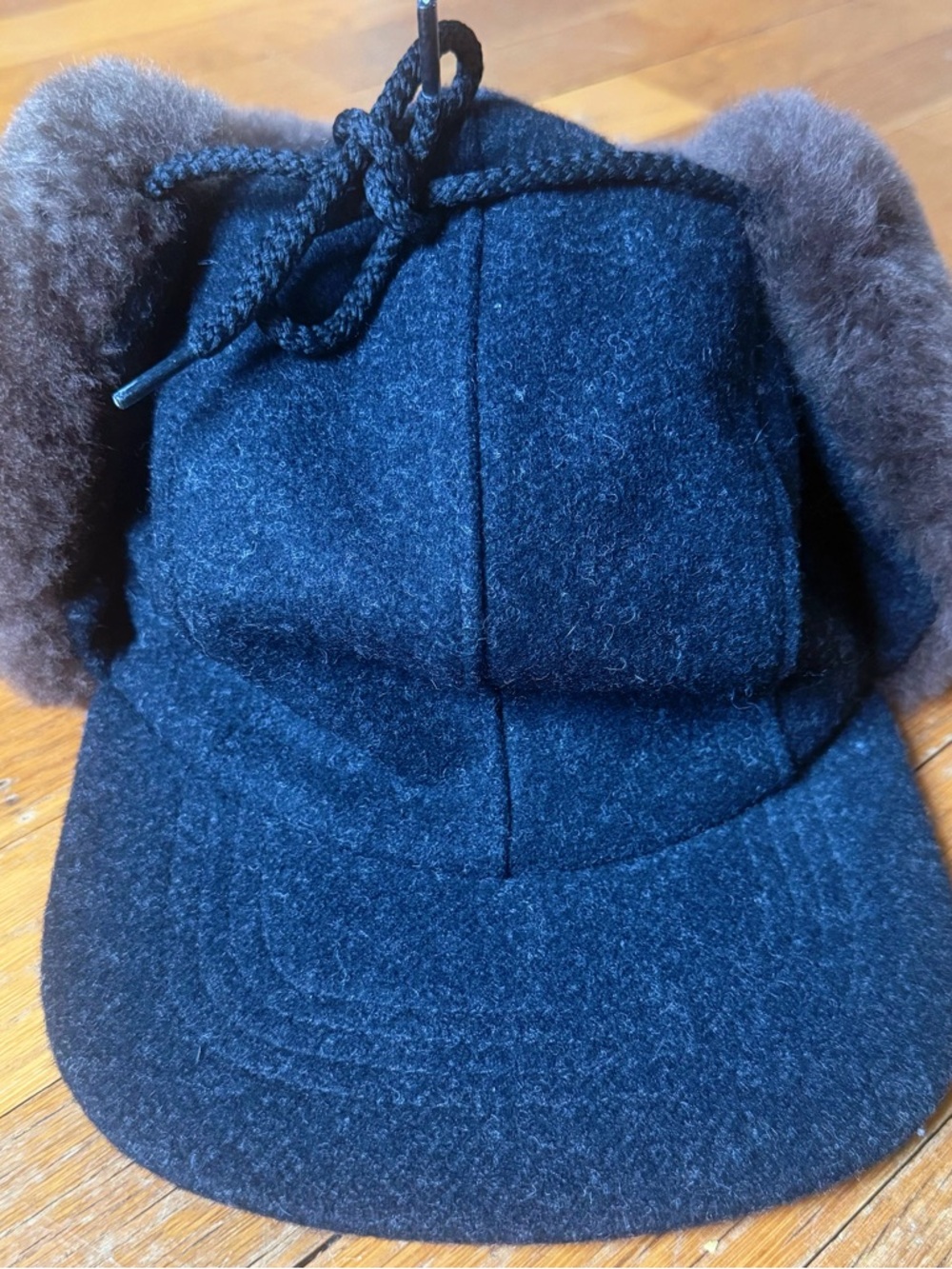 Filson Double Mackinaw Wool Shearling Trapper Hat Cap